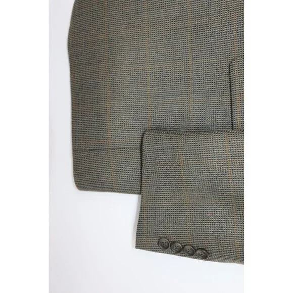 Vintage Claiborne For The Bon Mens 42L Houndstooth Wool Blazer Career Preppy